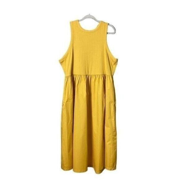 Old Navy Maxi‎ Dress 3X Cottagecore Balletcore Bohemian Peasant Beachy Yellow - Picture 6 of 13